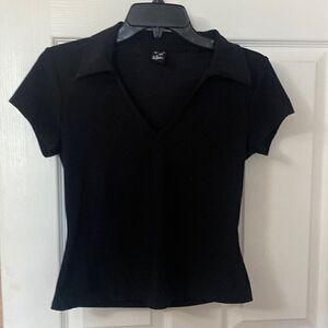 Collared V neck top 